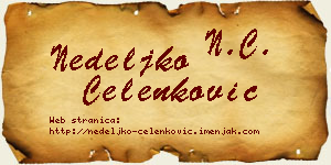 Nedeljko Čelenković vizit kartica
